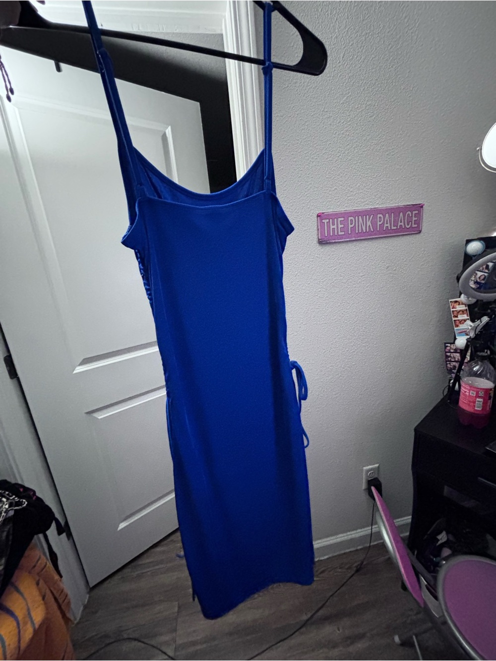 Women’s Royal Blue Slip Dress with Side Tie